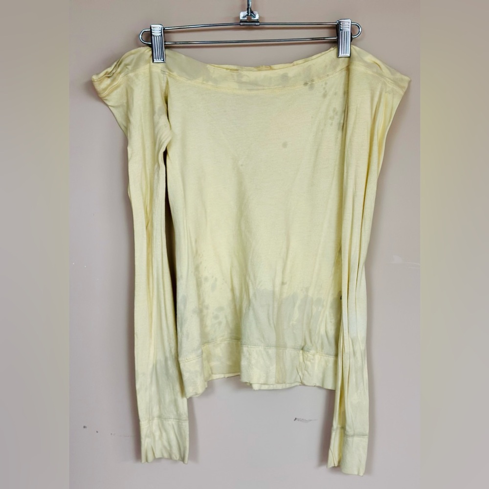 Pretty Punk Yellow Off the Shoulder Long Sleeve Shirt